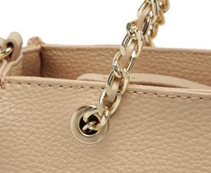 Bolsa Tote Média Alça Acorrentada Bege