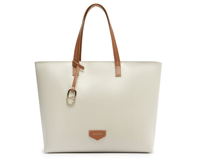 Bolsa Shopping Grande Cápsula Metal Branca