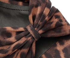 Sandália Salto Bloco Laço Animal Print