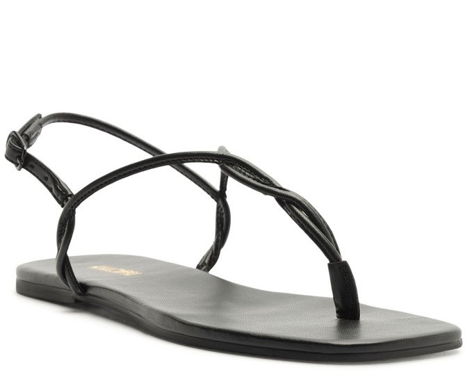 Sandália Rasteira Slim Silver Preta