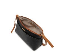 Bolsa Tiracolo Pequena Bag Charm Preta E Marrom