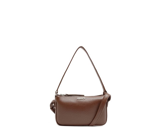 Bolsa Tiracolo Pequena Baguete Marrom