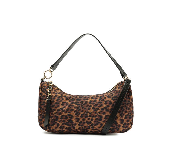 Bolsa Tiracolo Média Pingente Animal Print