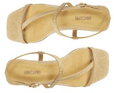 Sandália Assimétrica Glitter Dourada