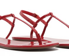 Sandália Vermelha Slim Verniz