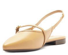 Sapatilha Slingback Bico Fino Bege