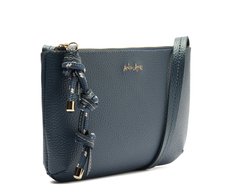 Bolsa Tiracolo Pequena Cordão Entrelaçado Azul