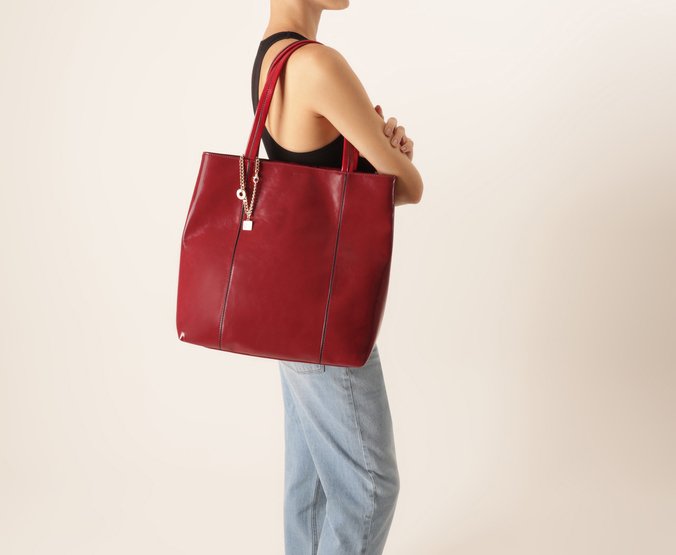 Bolsa Shopping Grande Madri Chaveiro Vermelha