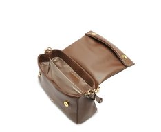 Bolsa Tiracolo Média Baguete Alça Corrente Marrom