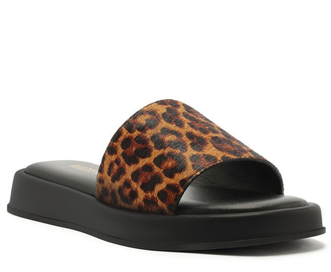 Tamanco Plataforma Tira Única Animal Print
