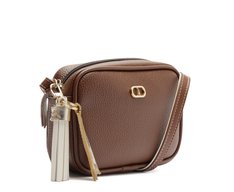 Bolsa Tiracolo Pequena Chaveiro Removível Marrom
