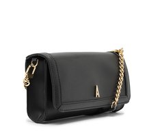 Bolsa Tiracolo Pequena Envelope Logo Glam Preta