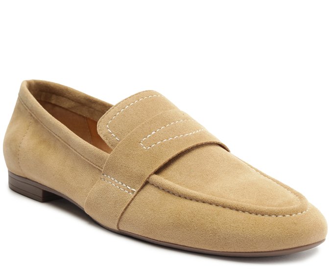 Mocassim Liso Monocolor Bege Palha
