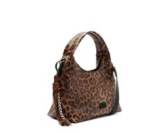 Bolsa Tiracolo Média Merlot Animal Print