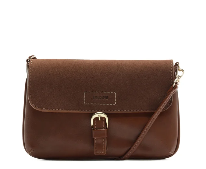 Bolsa Tiracolo Média Fivela Frontal Marrom