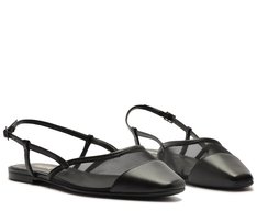 Sapatilha Slingback Tela Transparência Preta
