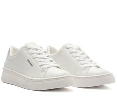 Tênis Sola Alta Detalhe Prata E Branco