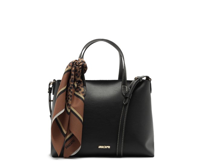 Bolsa Tote Média Itacare Lenço Preta
