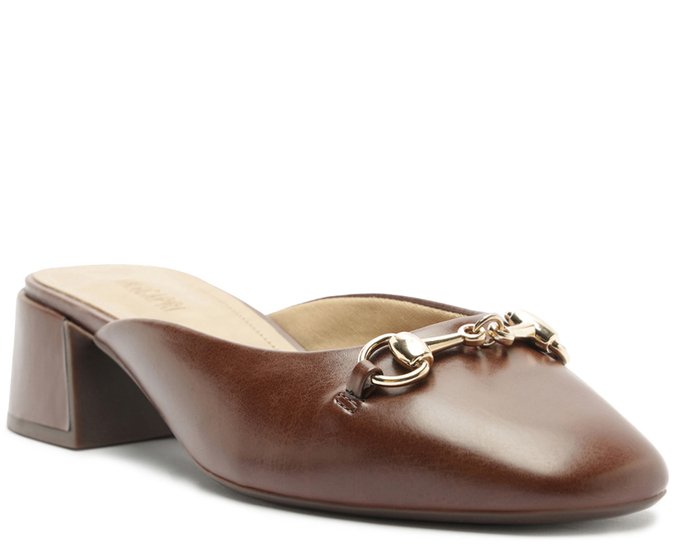 Mule Bridão Salto Bloco Rustic Marrom