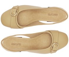 Sapatilha Slingback Fivela Elise Bege