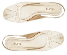 Sapatilha Slingback Laço Biqueira Dourada