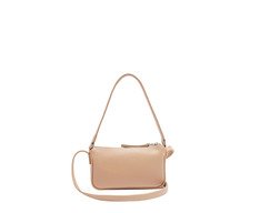Bolsa Tiracolo Pequena Baguete Bege