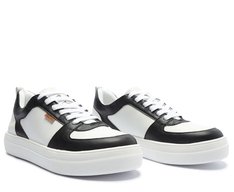 Tênis Street Branco Recortes Preto