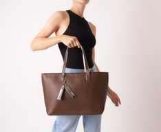 Bolsa Shopping Grande Chaveiro Removível Marrom