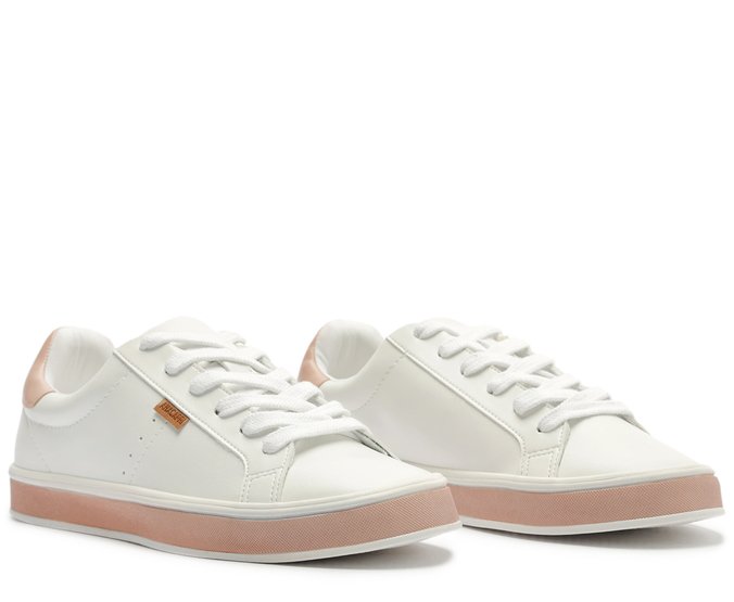 Tênis Clássico Branco Sola Rosa Anacapri