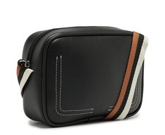 Bolsa Tiracolo Média Alça Bicolor Gorgurão Preta