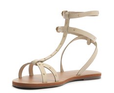 Rasteira Gladiadora com Tachas Bege