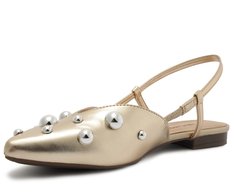 Sapatilha Slingback Maxi Tachas Dourada