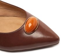 Sapatilha Slingback Pedraria Marrom