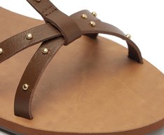 Rasteira Gladiadora com Tachas Marrom