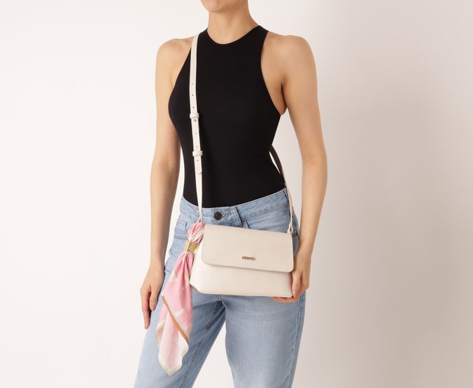 Bolsa Tiracolo Média Lenço Estampado Branca