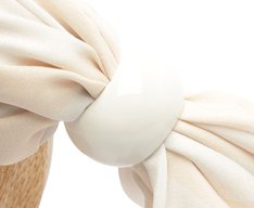 Bolsa Tiracolo Média Raffia Com Lenço Bege
