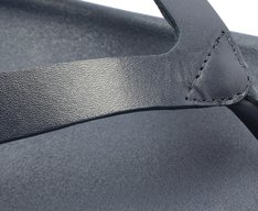 Chinelo Papete Couro com Tornozeleira Azul