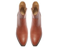 Bota Cano Curto Salto Bloco Destroyed Marrom