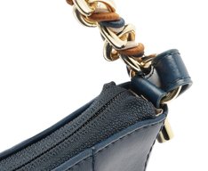 Bolsa Tiracolo Pequena Corrente Cordão Tricolor Azul