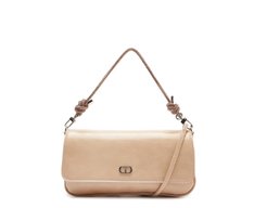 Bolsa Tiracolo Média Alça Glam Bege