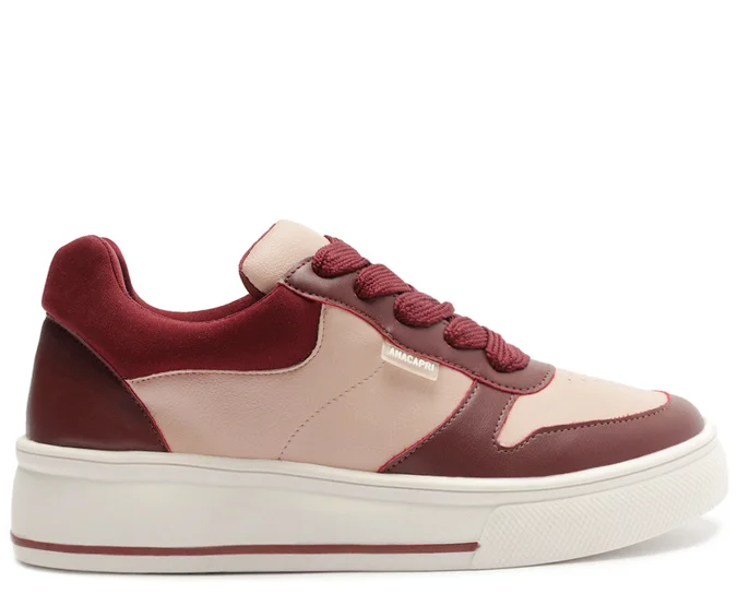 Tênis Skater Sola Alta Rosa E Vermelho