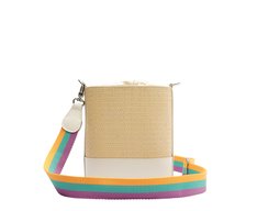 Bolsa Bucket Pequena Palha Sundown Bege