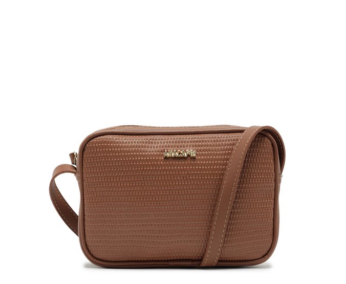 Bolsa Tiracolo Pequena Palha Marrom