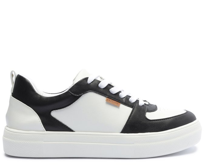 Tênis Street Branco Recortes Preto