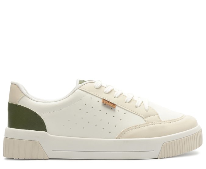 Tênis Sola Vulcanizada Urban Furinhos Branco e Verde