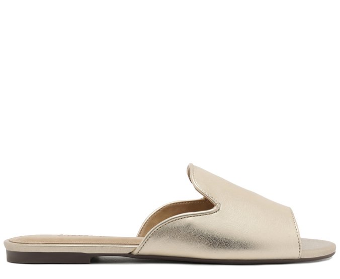Rasteira Peep Toe Dourada