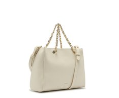 Bolsa Tote Média Alça Acorrentada Branca