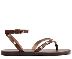 Sandália Rasteira Tachas Like Marrom