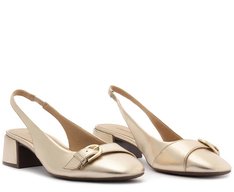 Sapatilha Slingback Fivela Elise Dourada