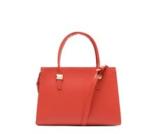 Bolsa Tote Média Detalhe Metálico Vermelha